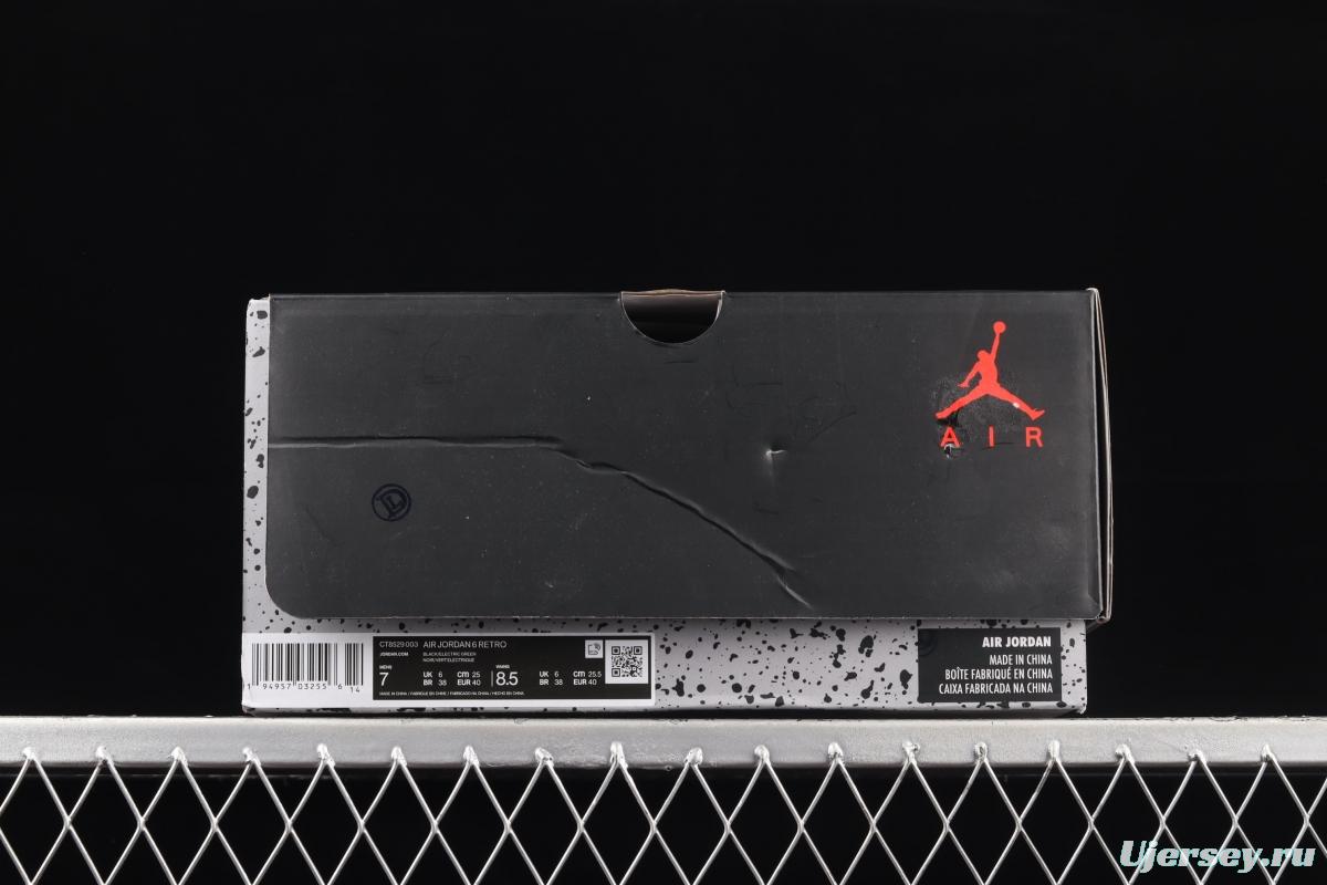 Air Jordan 6 Electric Green suede black green CT8529-003
