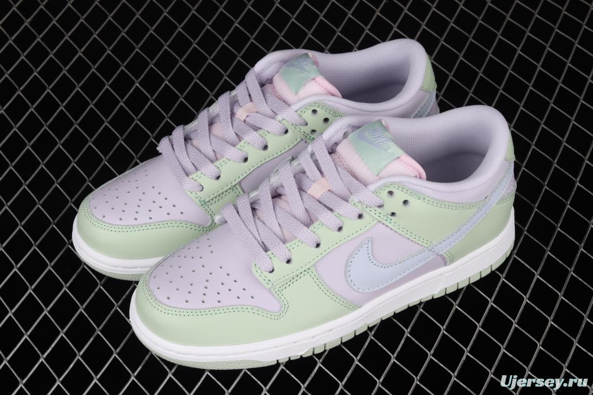 NIKE SB DUNK Low Prm white light purple color SB buckle rebound fashion leisure board shoes DD1503-600