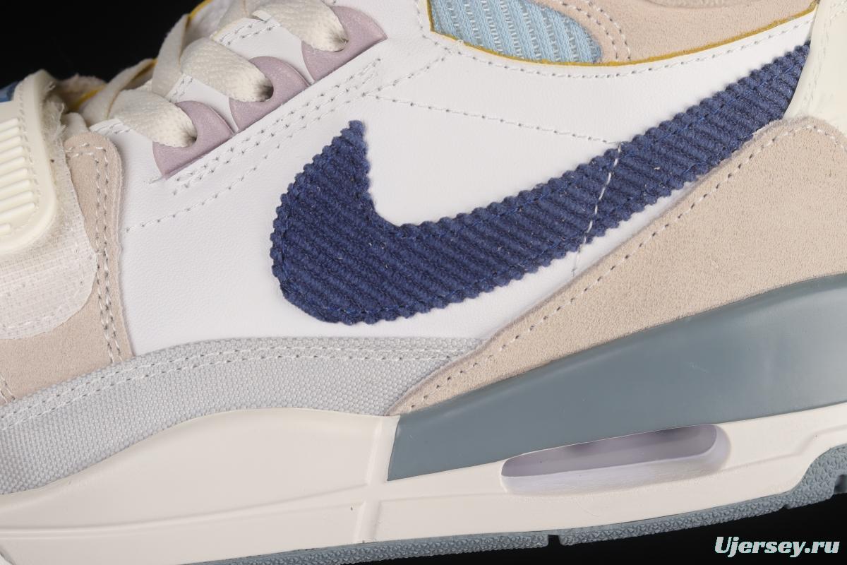 Air Jordan Legacy 312 White and Blue Color Matching Velcro Three-in-One Sneakers DQ5347-141