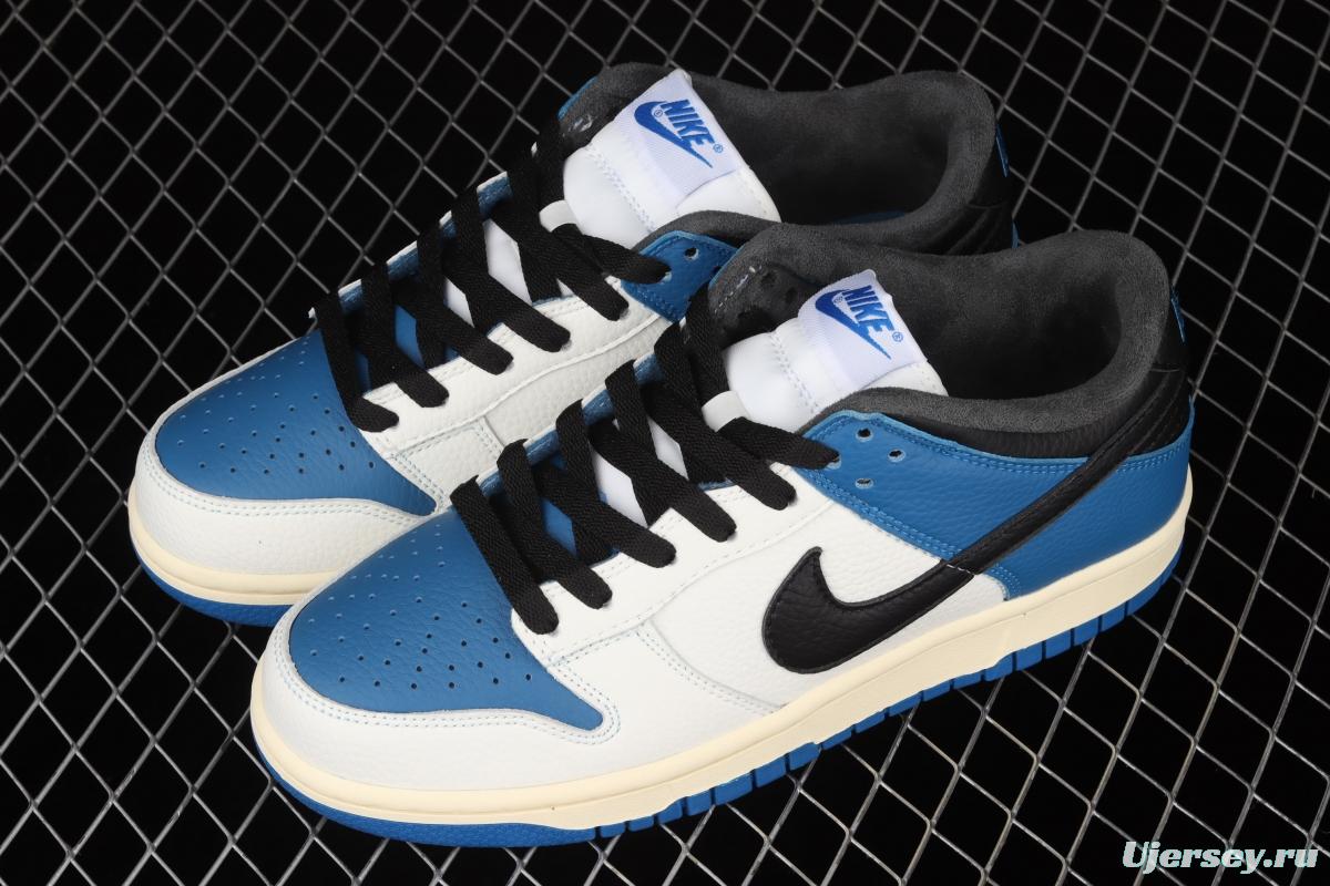 NIKE SB DUNK Low white, blue and black hook SB smash rebounds low upper board shoes DH0957-105