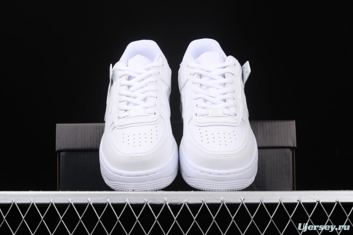 NIKE Air Force 1 ShAdidasow all white light weight heightened low-top white board shoes CI0919-100