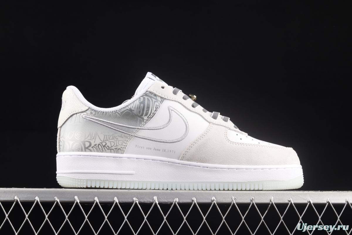 NIKE Air Force 11607 ESS space 3D silver low-top casual board shoes DA8302-333