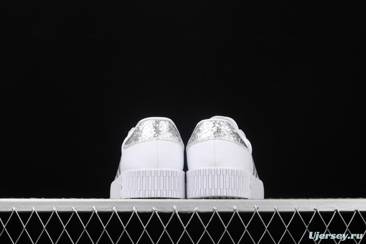 Adidas Sambarose W FX3819 clover vintage pure white thick-soled high board shoes