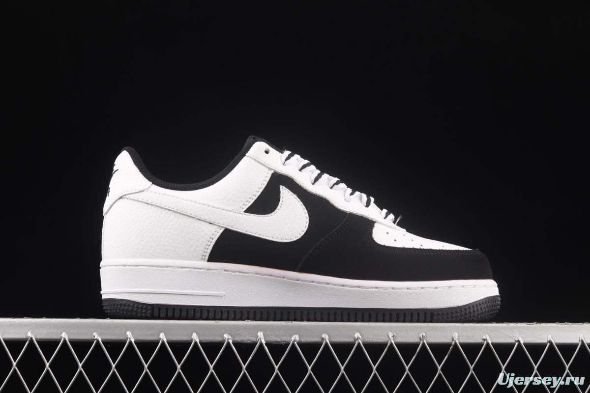 NIKE Air Force 1x07 Low black and white panda suede low-top casual board shoes 554826-116