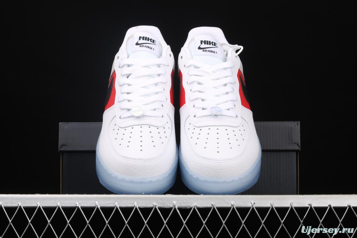 NIKE Air Force 1 Low white and red stitched transparent soles and low upper casual board shoes CT2295-110,