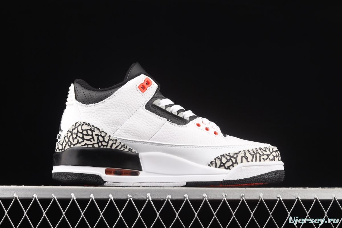 Air Jordan 3 Retro Infrared 23 AJ3 Joe 3 Black Grey burst 136064-123