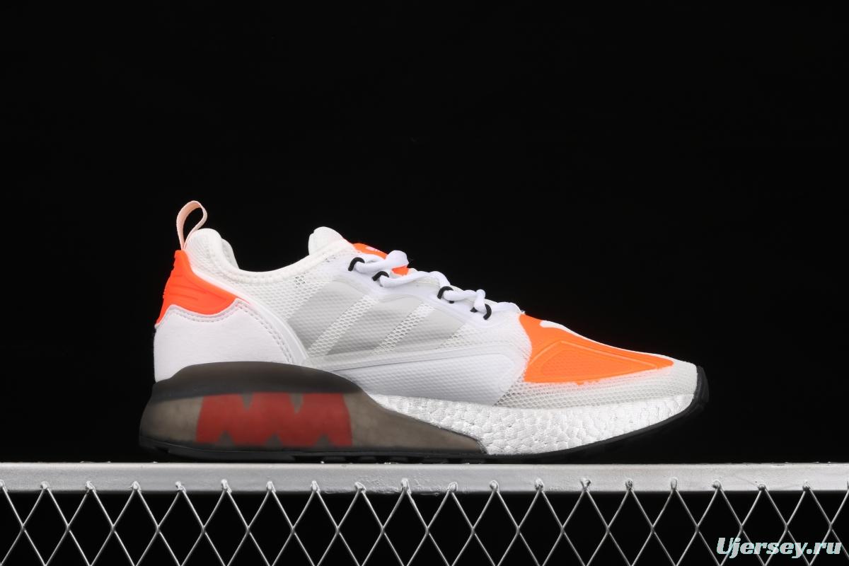 Adidas ZX 2K Boost F38773 2021 Spring New Clover Popcorn vintage running shoes