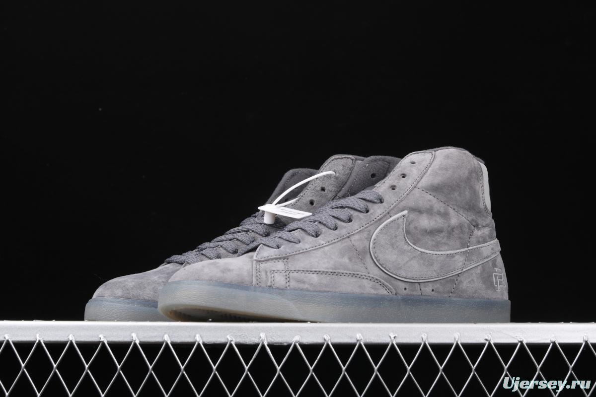 Reigning Champ x NIKE Blazer Mid Retro defending champion joint top suede 3M reflective high upper shoes 371761-900