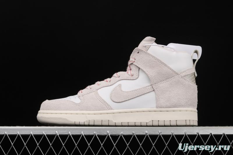 NIKE SB DUNK Hight Strawberry Cough Cream White High Top Leisure Sports Skateboard shoes CW3092-100