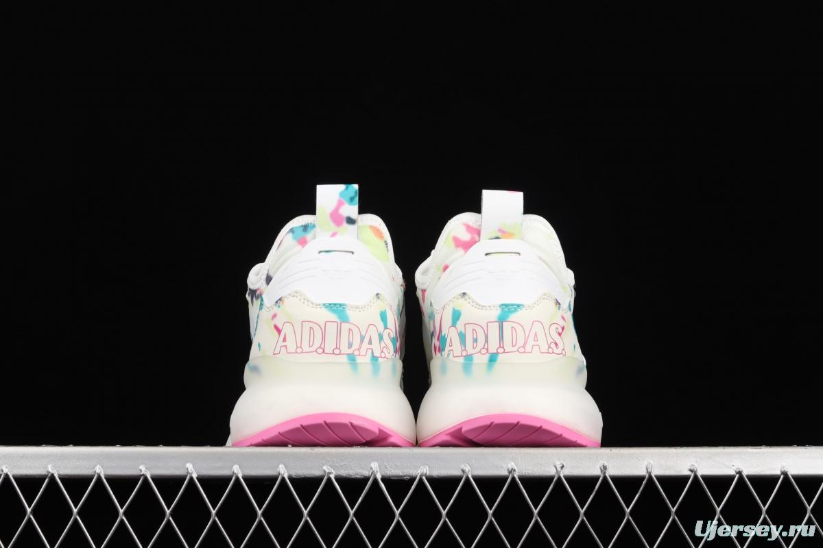 Adidas ZX 2K Boost GX5405 2021 summer new clover popcorn vintage running shoes