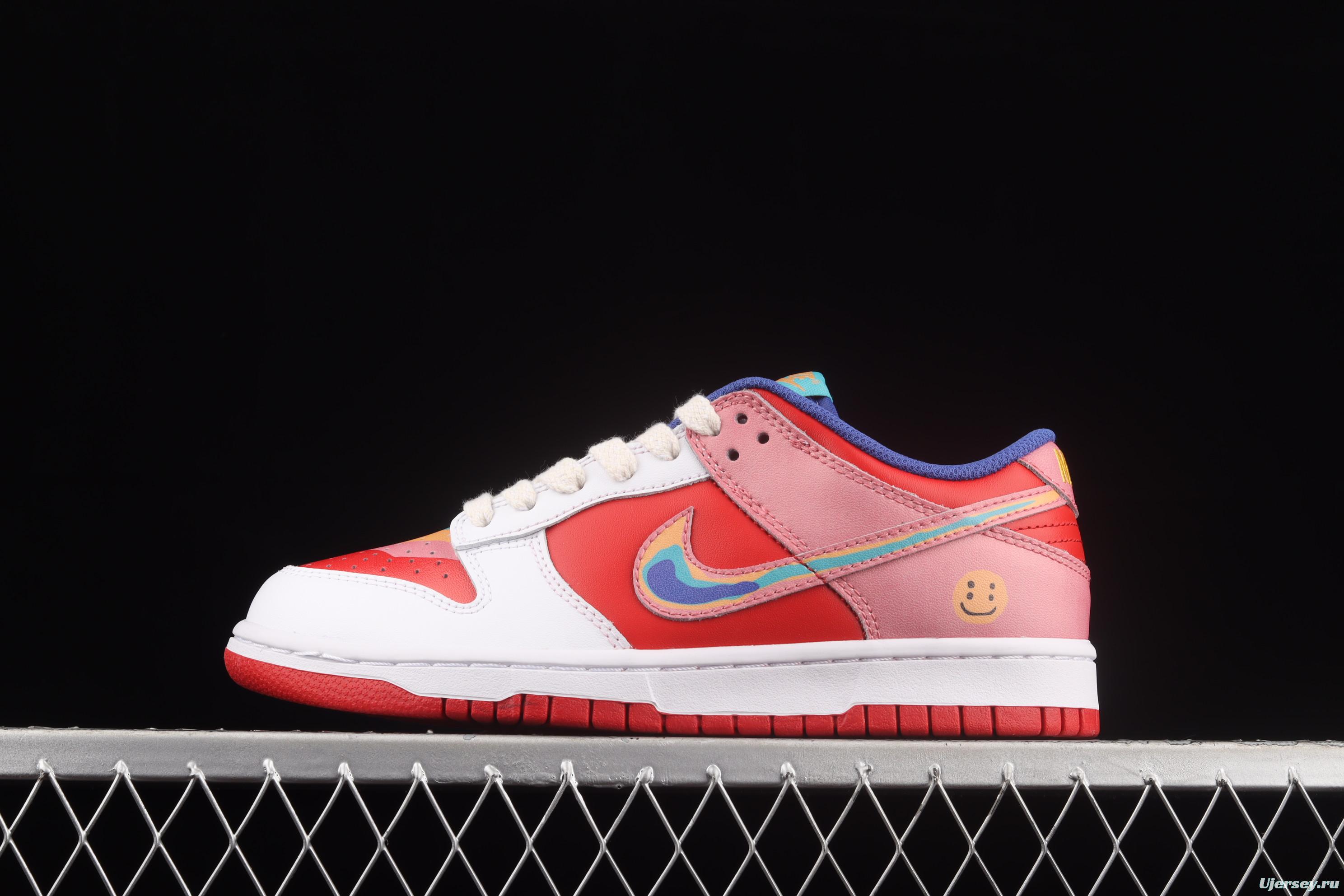 Cactusplantfleamarket x NIKE DUNK Low Rainbow smiley face joint style rainbow mandarin duck joint style low-side sports leisure board shoes LF4587-001