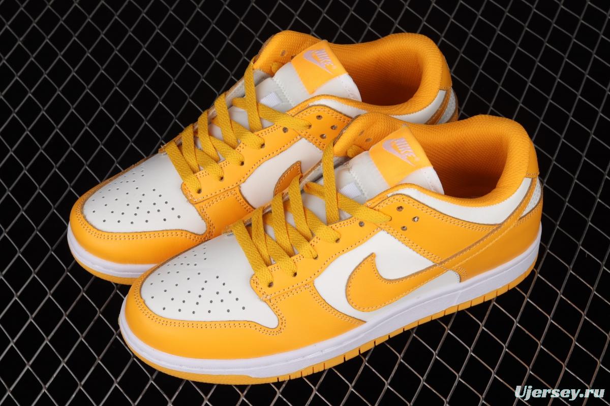 NIKE DUNK Low SB dunk series white and yellow color matching low-side leisure sports skateboard shoes DD1503-800