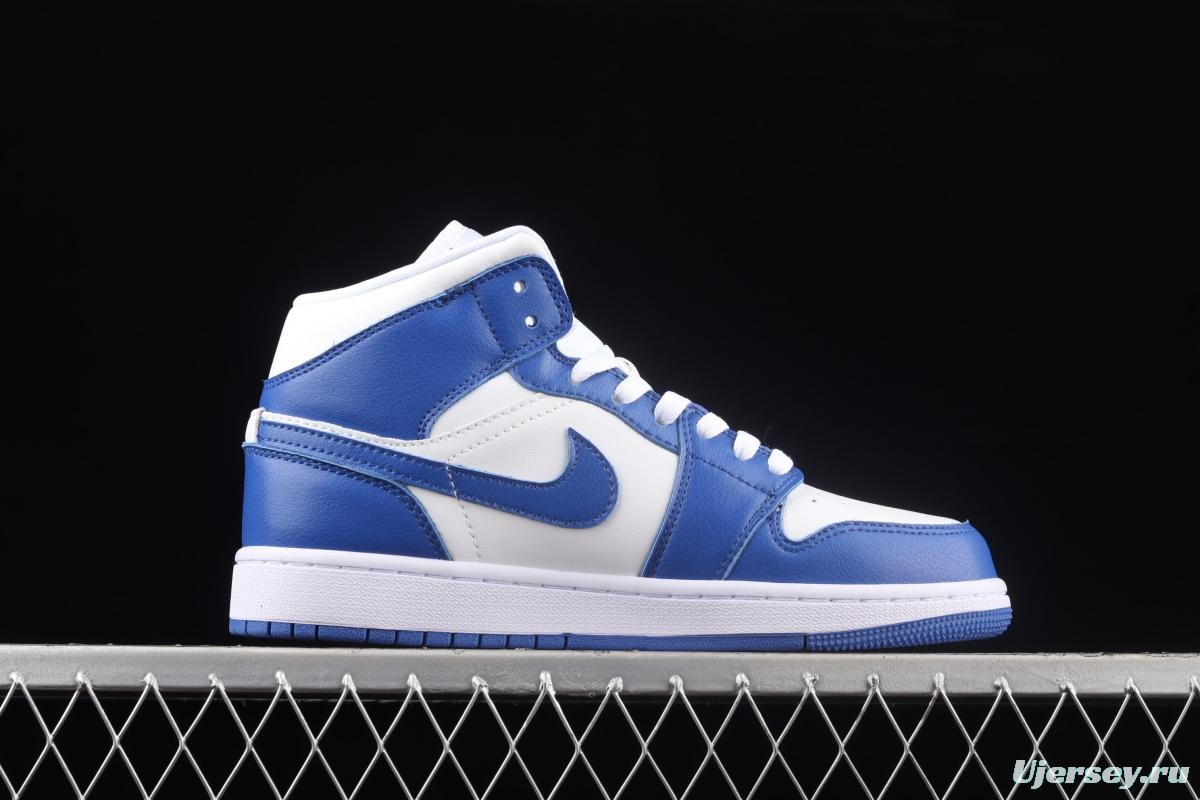 Air Jordan 1 Mid blue Zhongbang basketball shoes BQ6472-104