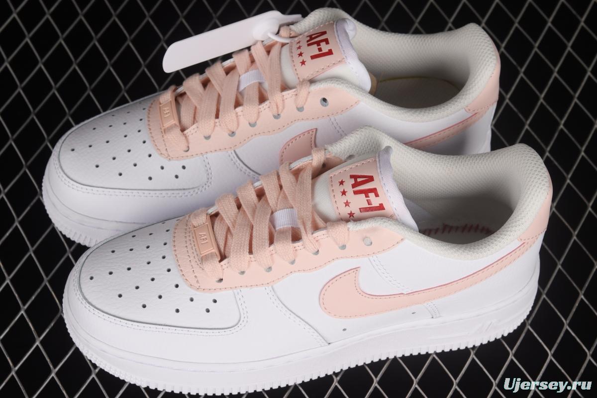 NIKE Air Force 1'07 Low White Pink Hook Low Casual Sneakers 315115-167