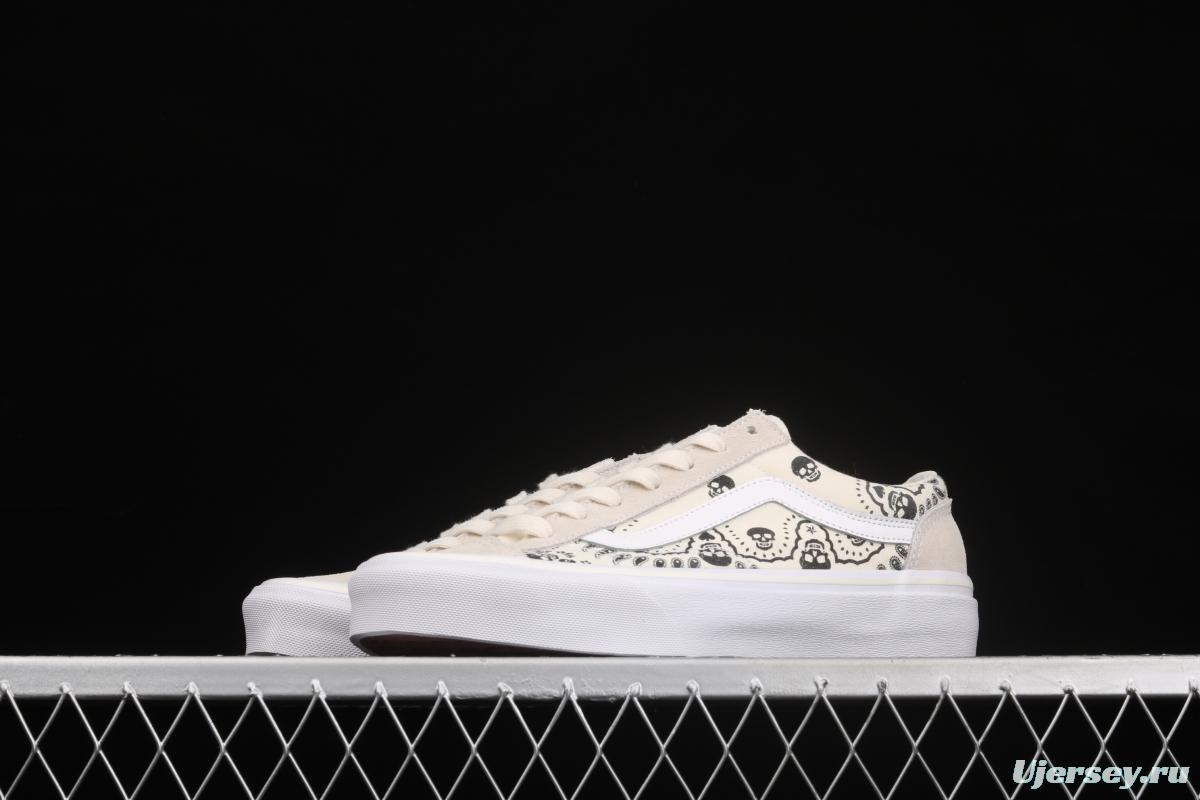 Vans Style 36 million skull print low side vulcanized canvas casual shoes VN0A4BVEN8K White Skeleton