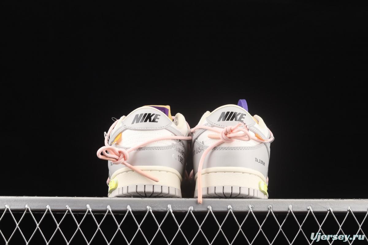 OFF-White x NIKE DUNK Low OW gray SB buckle rebound fashion casual board shoes DM1602-119