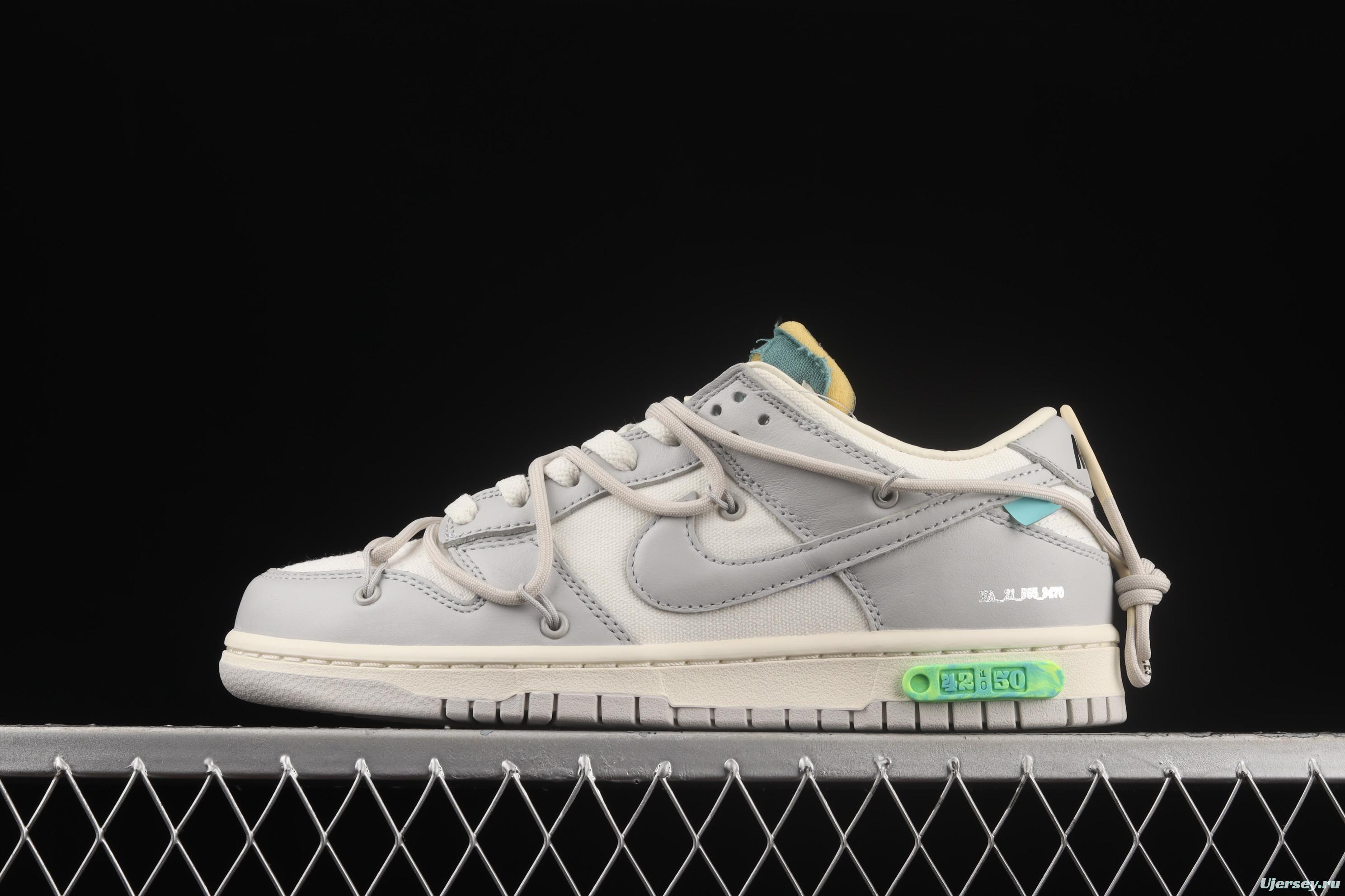OFF-White x NIKE DUNK Low OW grey leisure sports skateboard shoes DM1602-117