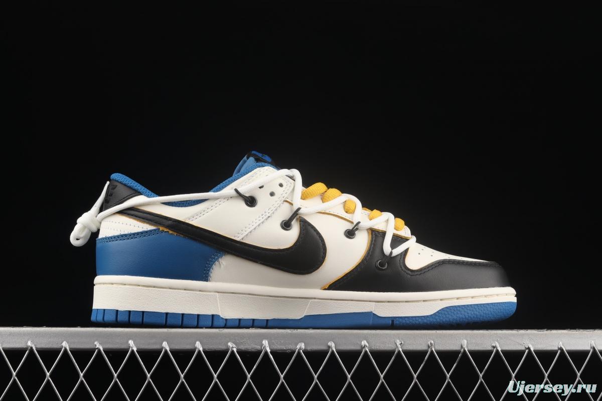 NIKE SB DUNK Low white, black and blue dunk series low side leisure sports skateboard shoes DD1391-001