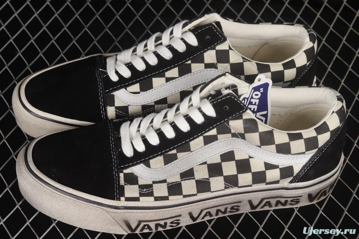 Vans Old Skool DX Anaheim black and white checkerboard old dirty low-top shoes VN0A38G2OAK