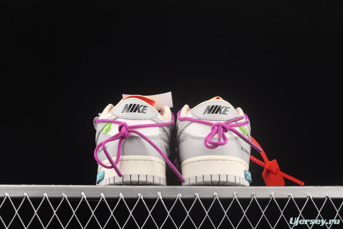 OFF-White x NIKE DUNK Low OW white gray leisure sports skateboard shoes DM1602-101