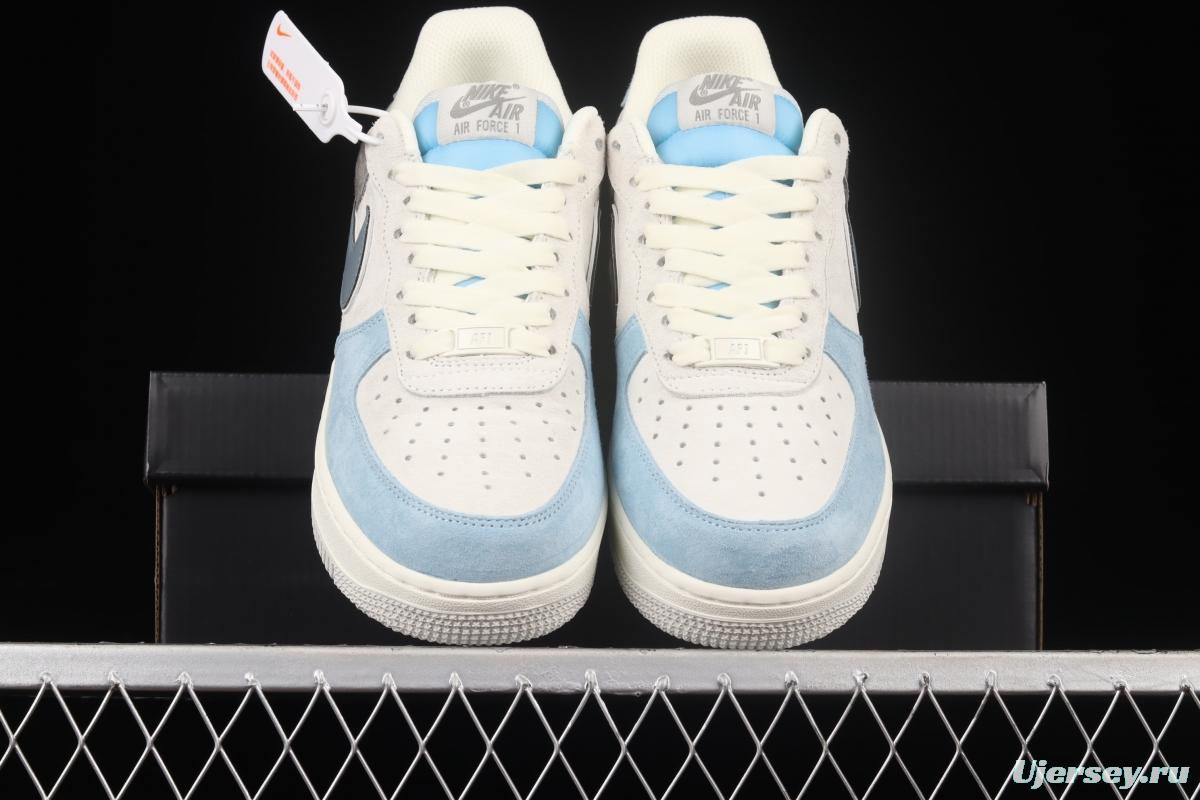NIKE Air Force 1x07 light gray-blue color matching low-top casual board shoes LZ6699-523