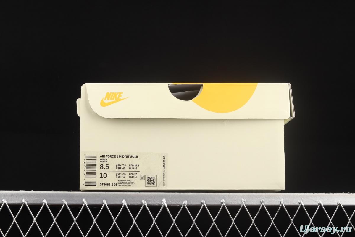 NIKE Air Force 1' 07 Mid Su19 3M reflective medium-top casual board shoes GT5663-306