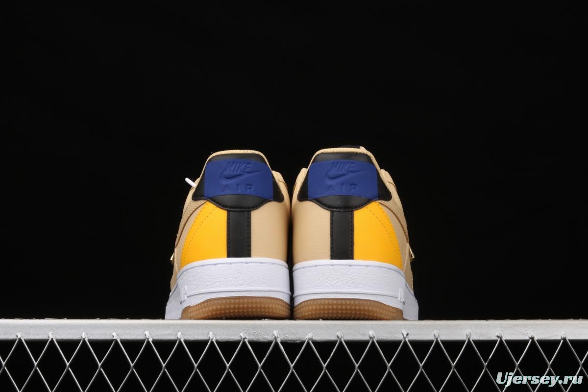 NIKE Air Force 1 Low NBA yellow and white raw rubber low-side leisure sports board shoes CT2298-200