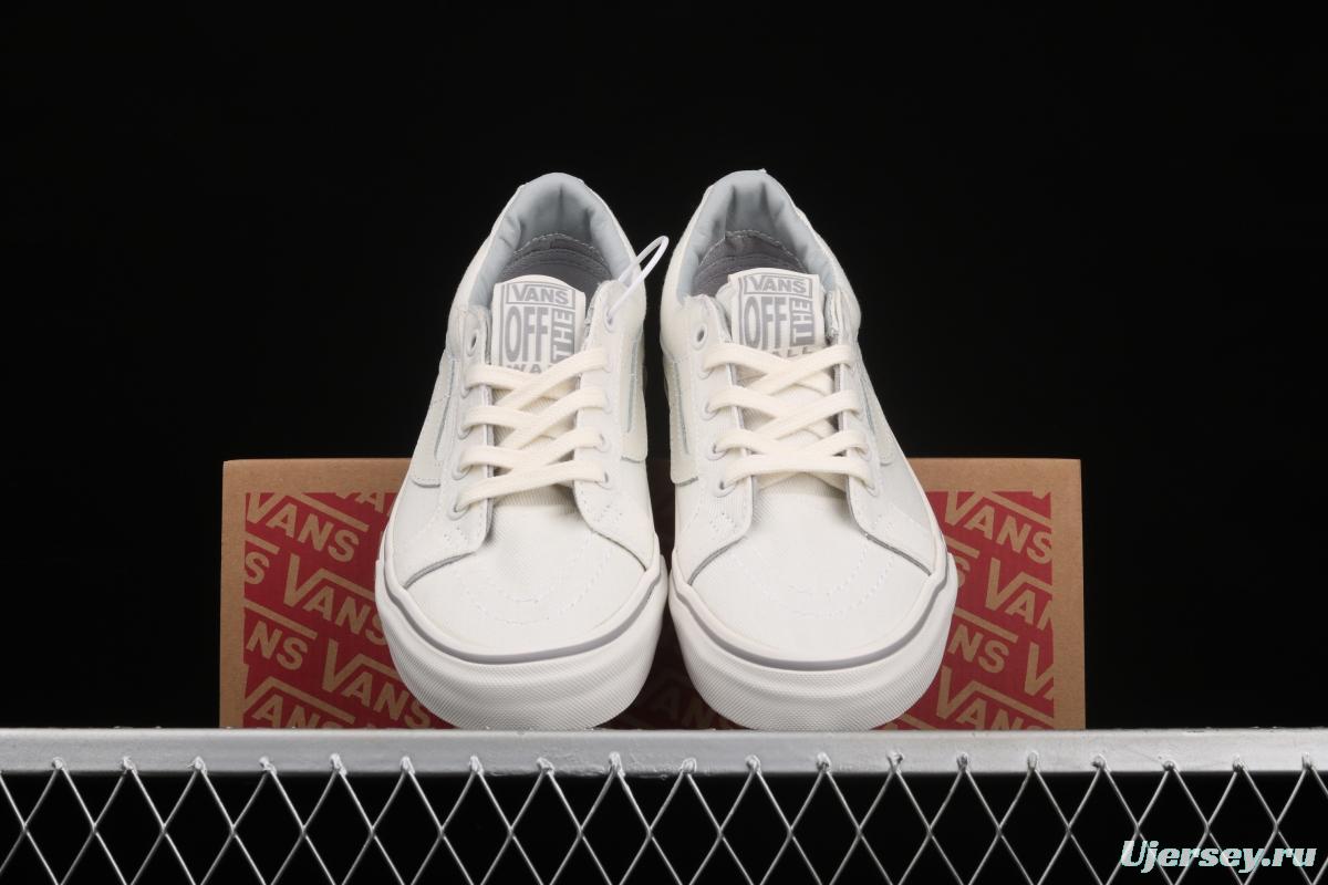 Vans Sk8-Low beige low-top embroidered coconut casual canvas shoes VN0A4UWI4WT