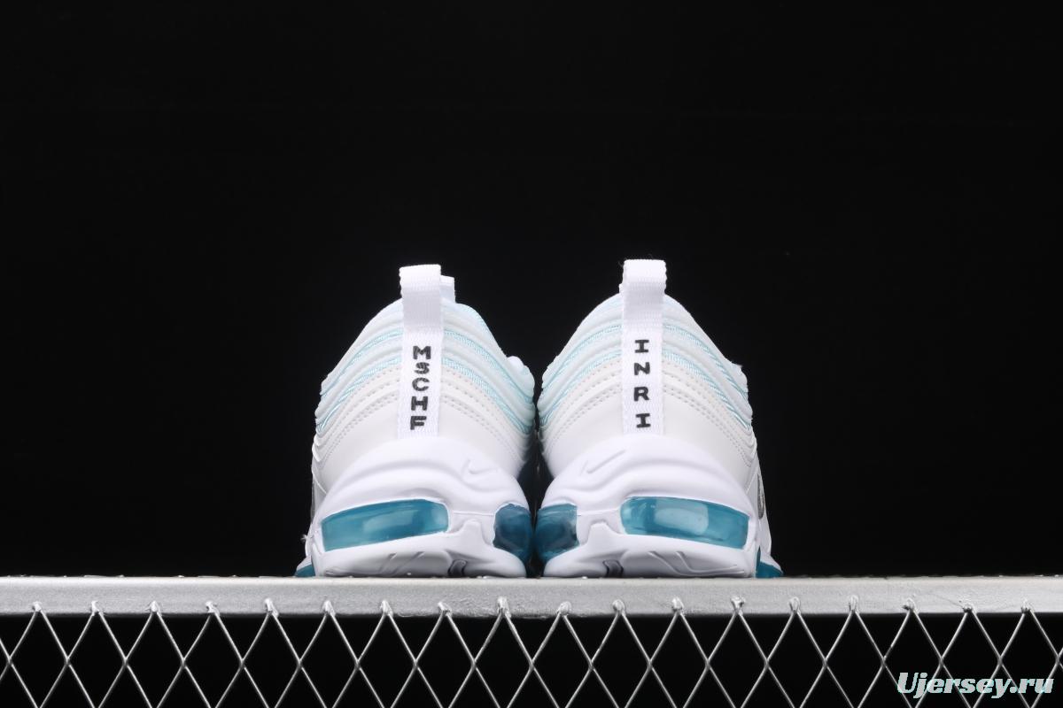 Mschf x Inri Air Max 97 Jesus Shoes holy water white ice blue gray black bullet running shoes