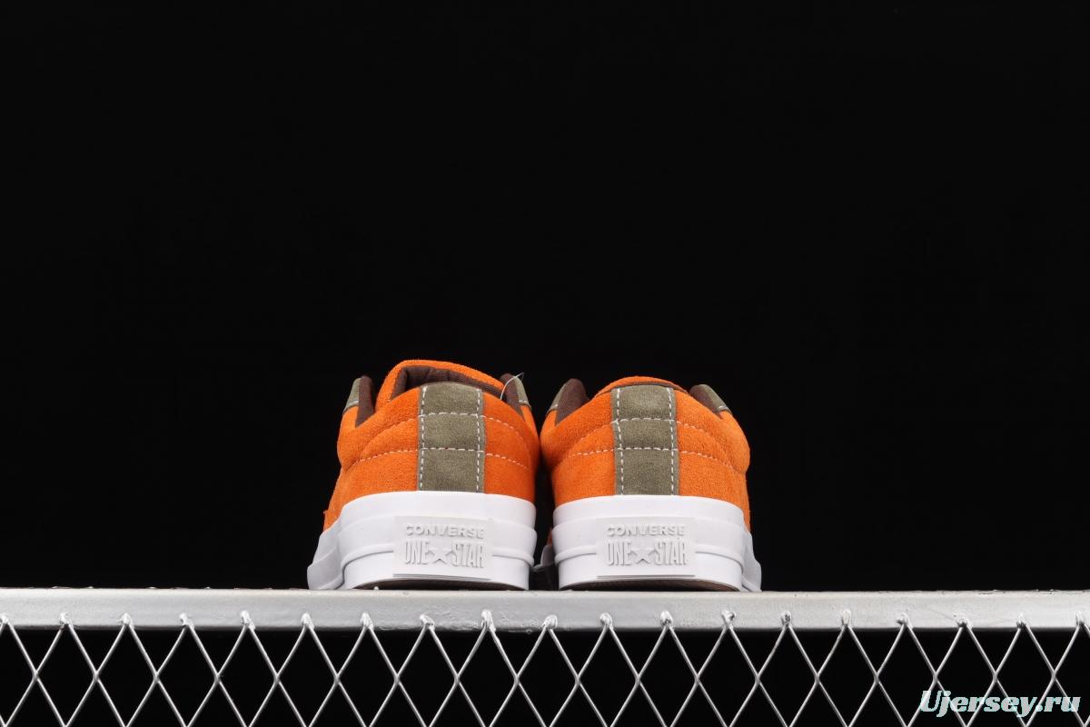 Converse One Star Converse dirty orange-green fur-turned one-star low-top board shoes 161617C