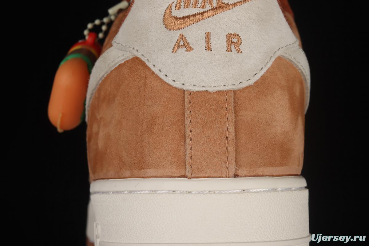 NIKE Air Force 1x 07 ESS milk tea hamburger low top casual board shoes CW2288-855