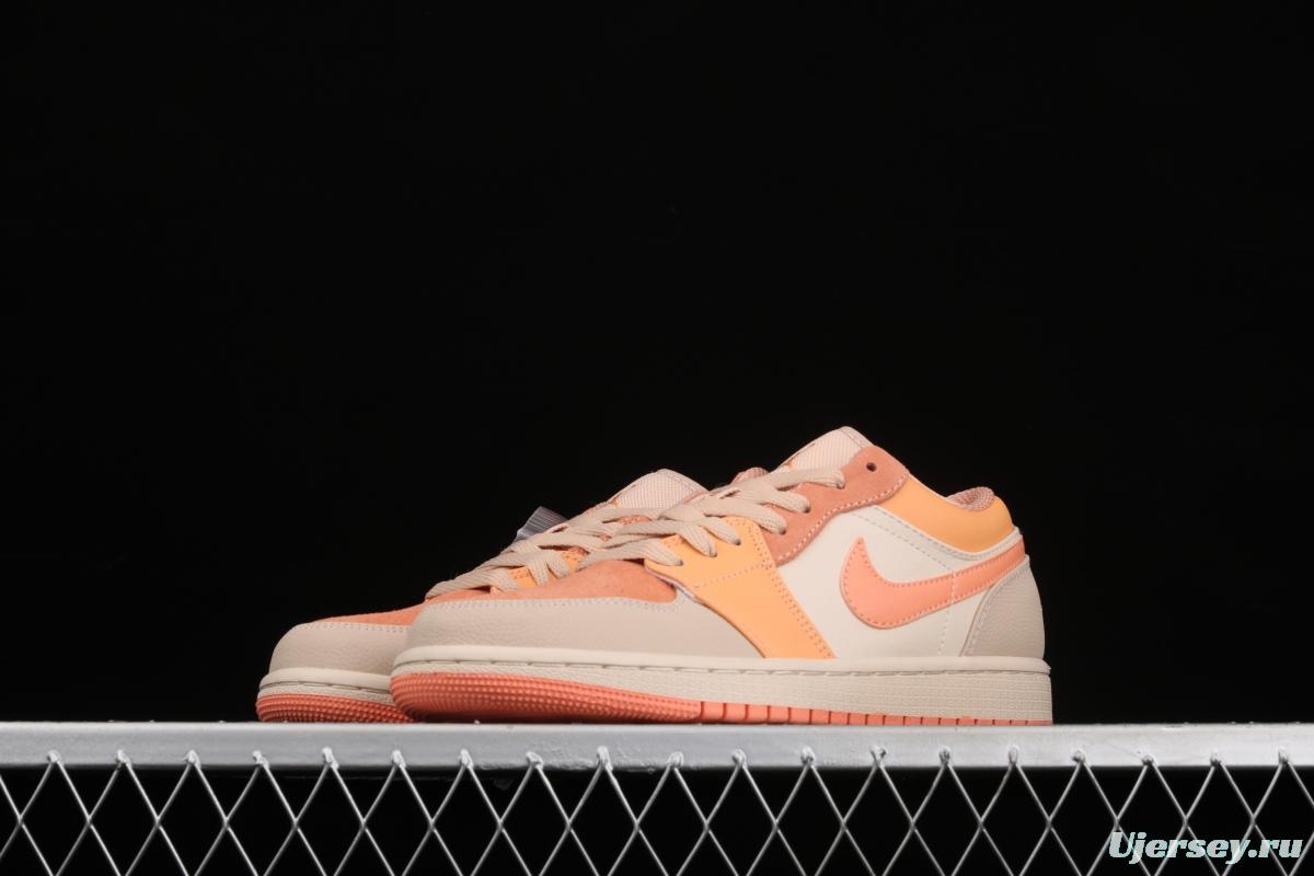 Air Jordan 1 Low orange powder splicing low-side all-purpose leisure sports board shoes DH4271-800