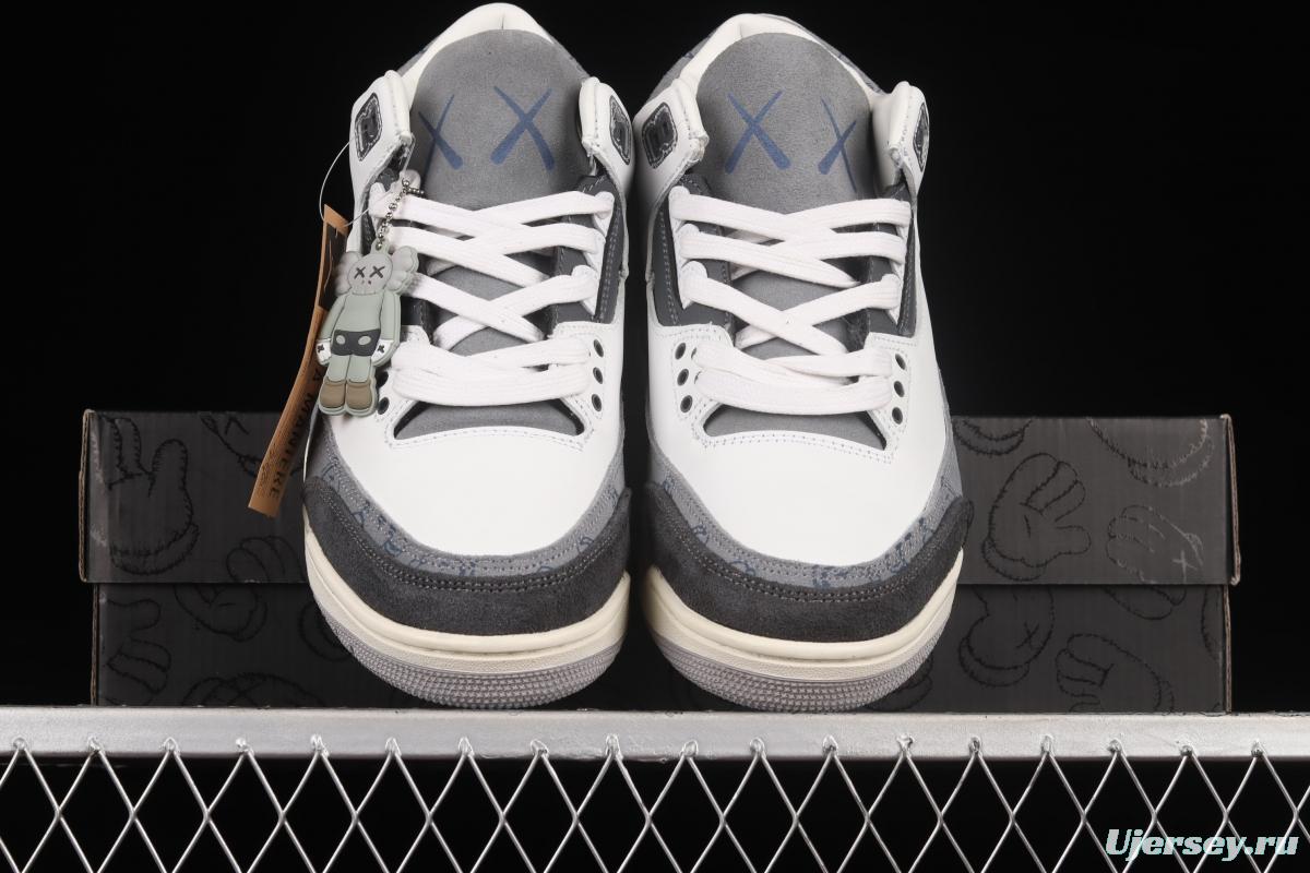 Kaws x Air Jordan 3 AJ3 co-signed custom-made cultural basketball shoes
