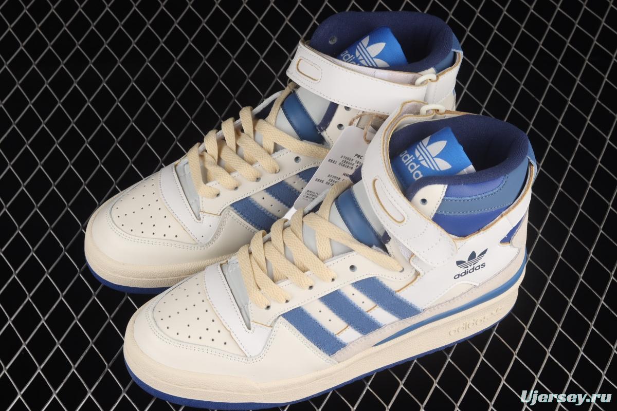 Adidas Forum 84 High Blue ThreAdidas FY7793 popular single classic vintage high top basketball shoes