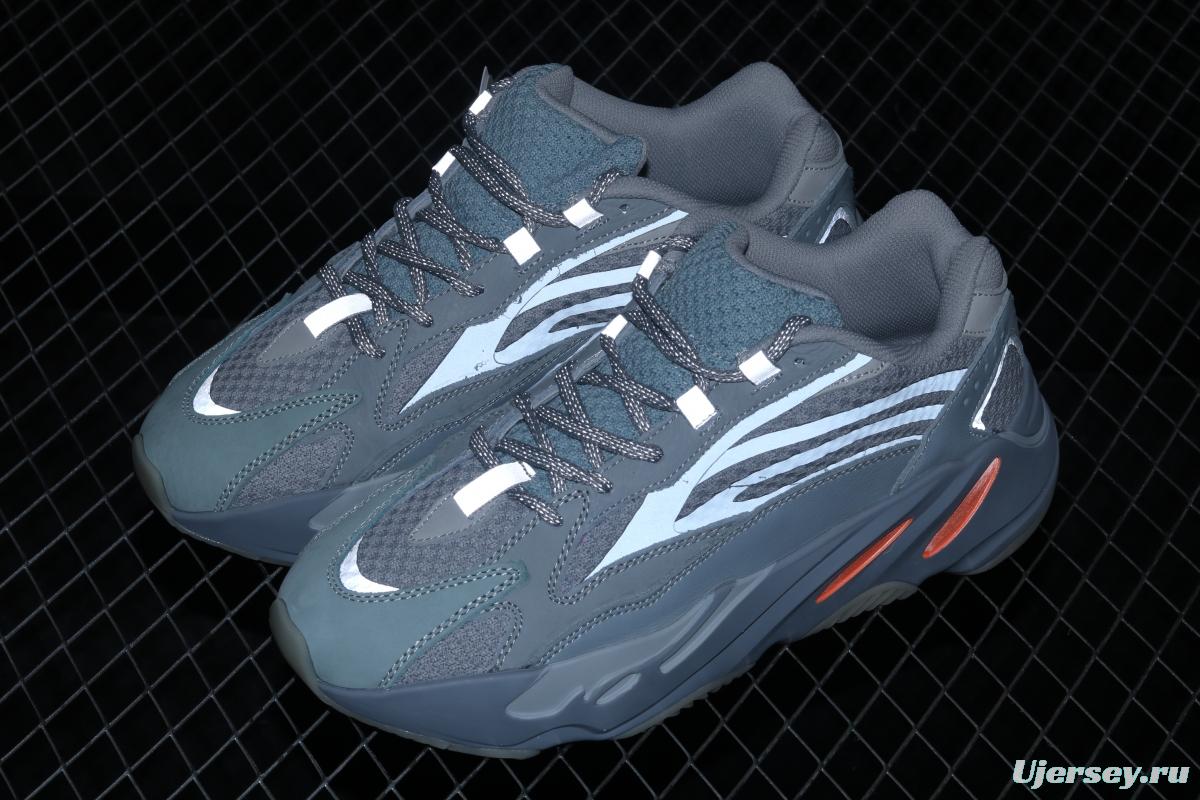 Adidas Yeezy Boost 700V2 Inertia FW2549 Kanye coconut 700V2 grayish blue running shoes 3M reflective BASF popcorn outsole