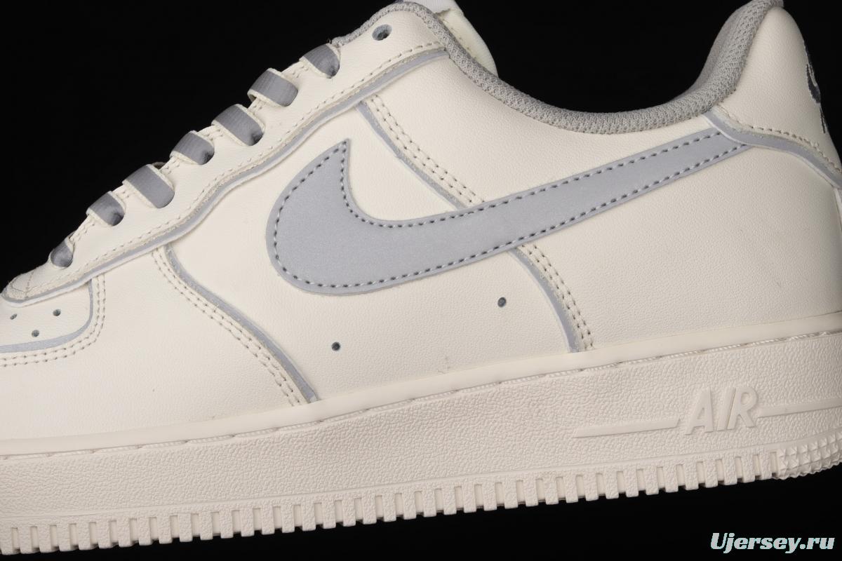 NIKE Air Force 1 Low rice white 3M reflective low top casual board shoes BQ8228-366