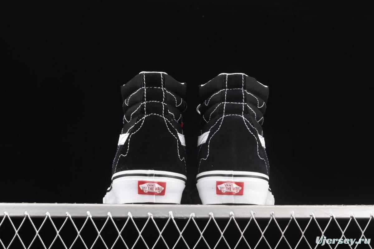 Vans Sk8-Hi joint line design black classic high-top casual board shoes VN0A4RWY2WT
