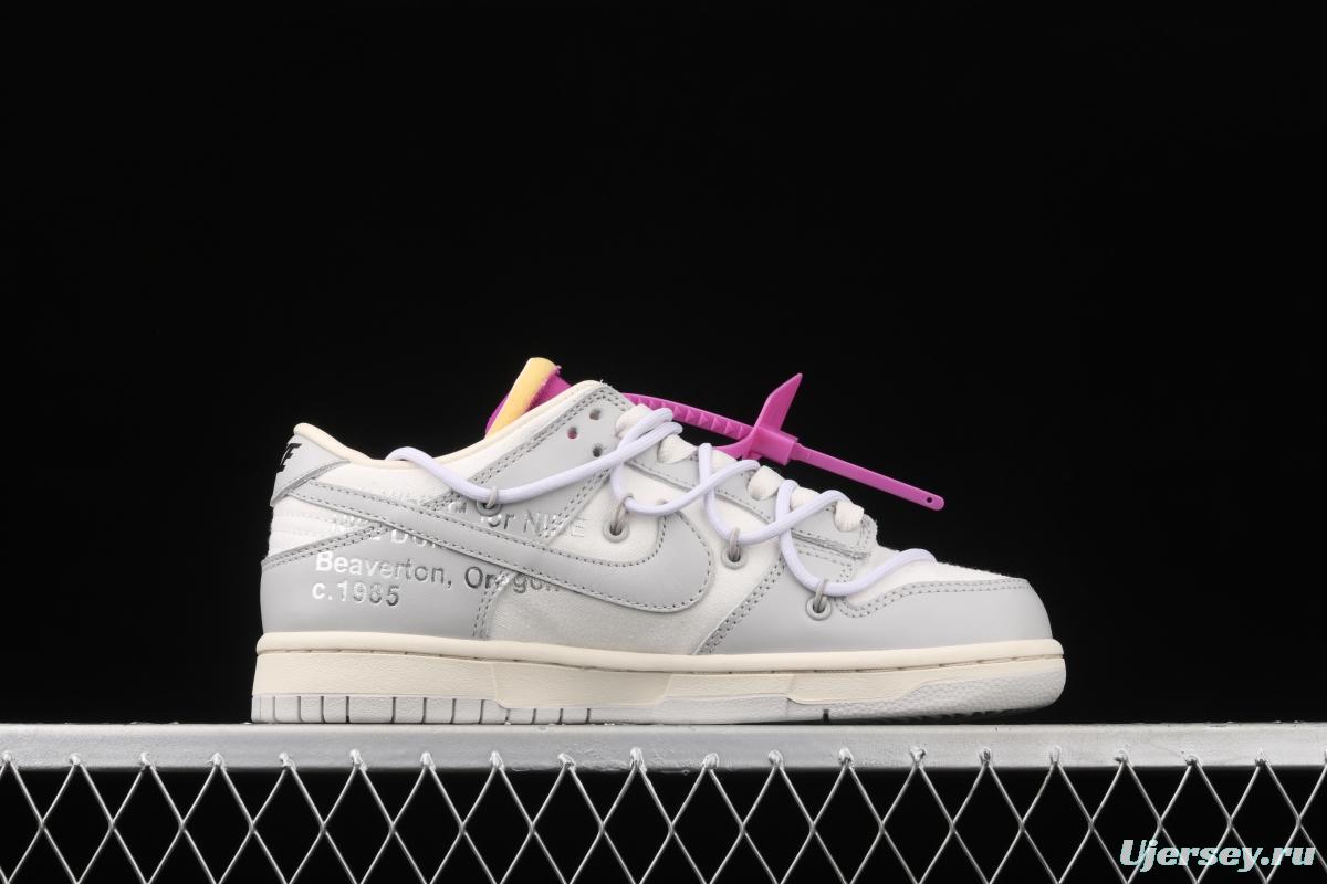 OFF-White x NIKE DUNK Low 03 of 50 OW white gray leisure sports skateboard shoes DM1602-118