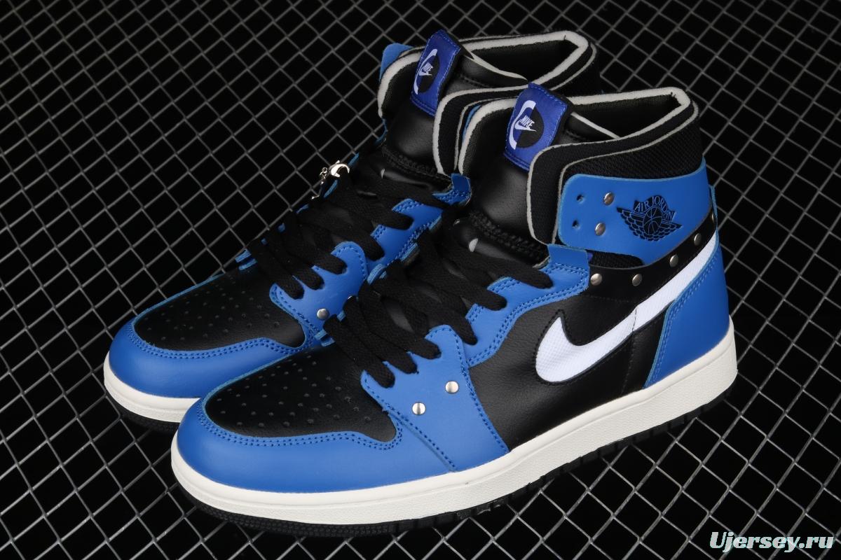 Air Jordan 1 Zoom Comfort SE Hyper Royal metal rivets black and blue CZ1360-401