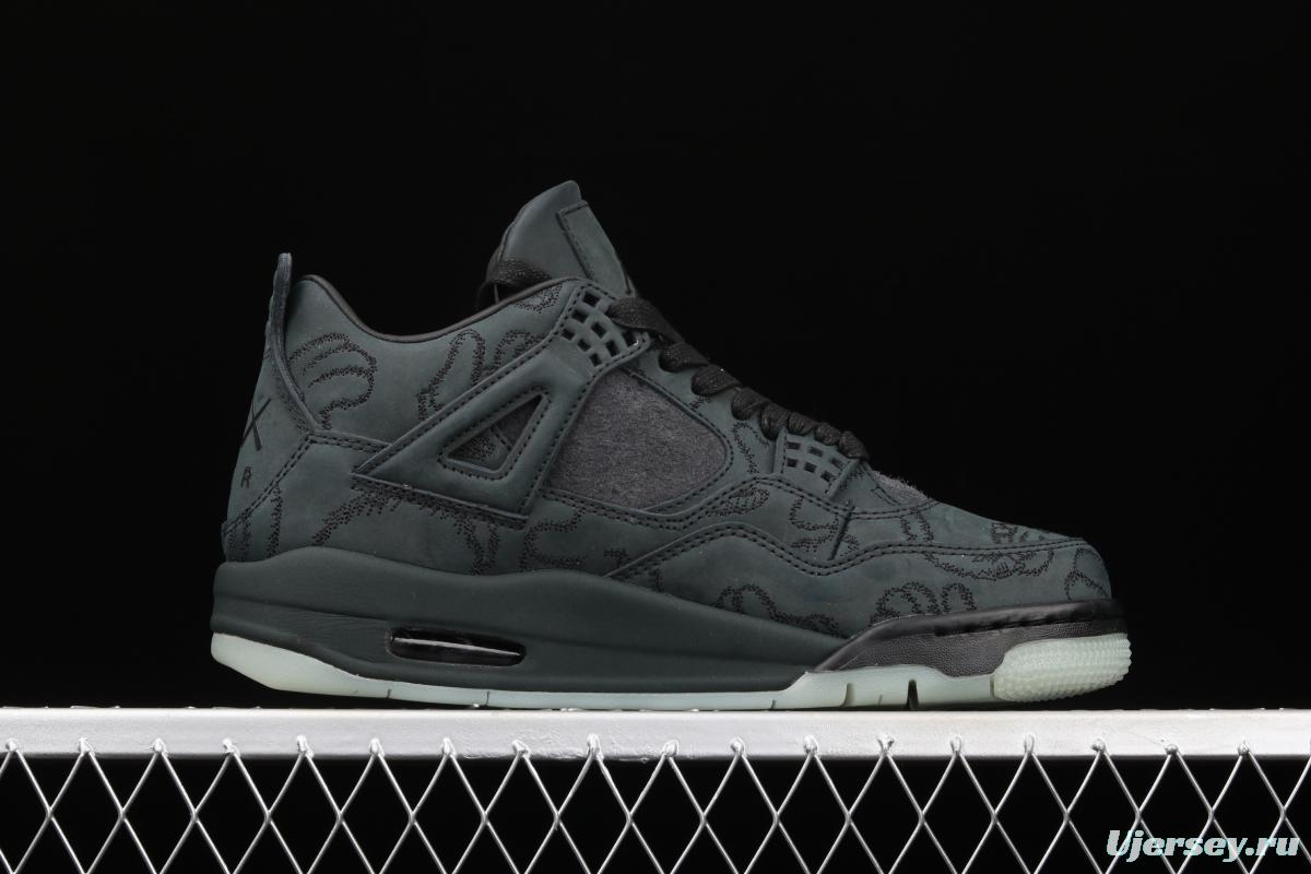 Kaws x Air Jordan 4 Black AJ4 black suede luminous limited edition 930155-001