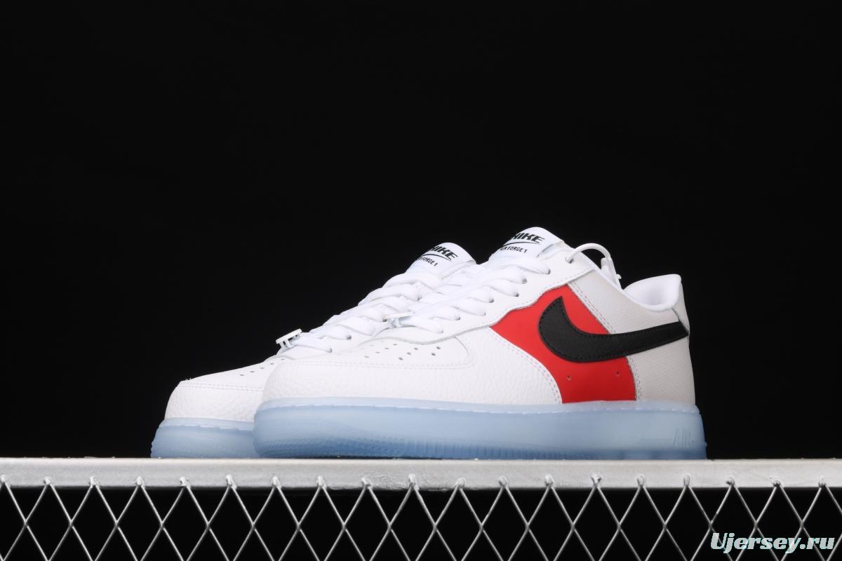 NIKE Air Force 1 Low white and red stitched transparent soles and low upper casual board shoes CT2295-110,