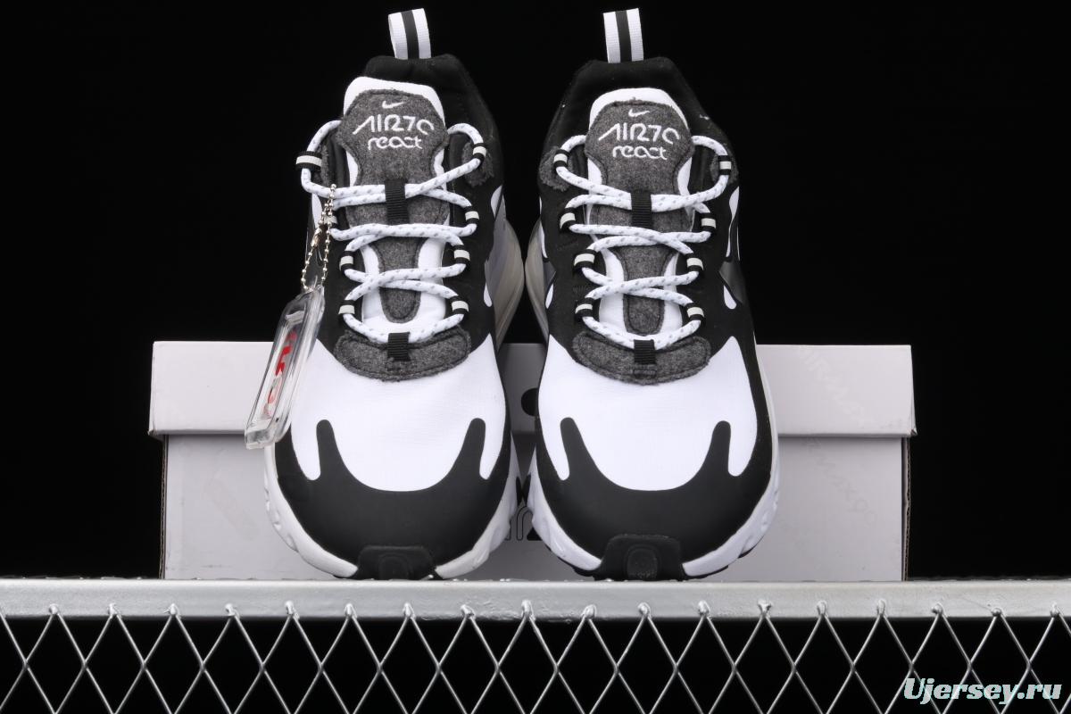 NIKE Air Max 270React new high frequency mesh hollowing out function half-palm air cushion running shoes CQ4805-101,