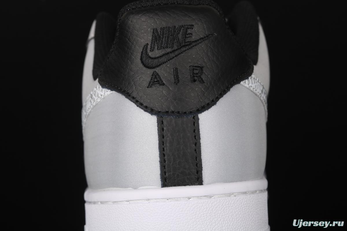 NIKE Air Force 1 Low 3M reflective serpentine hook low side sports leisure board shoes DJ6033-001