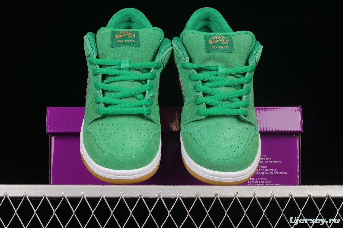 NIKE SB DUNK Low Pro Green Gold SB Buckle Backboard Fashion Casual Sneakers BQ6817-303