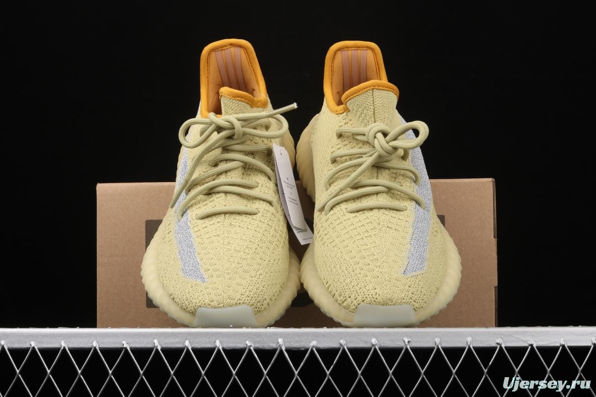 Adidas Yeezy Boost 350V2 Marsh FX9034 Darth coconut 3502nd generation coconut banana yellow side is full of stars