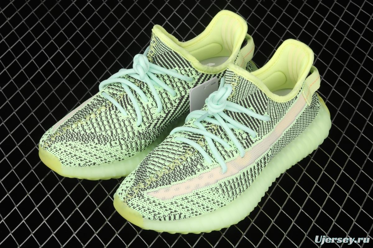 Adidas Yeezy Boost 350V2 Yeezreel FW5191 Darth Coconut 350 second generation hollowed-out black and yellow luminous angel color