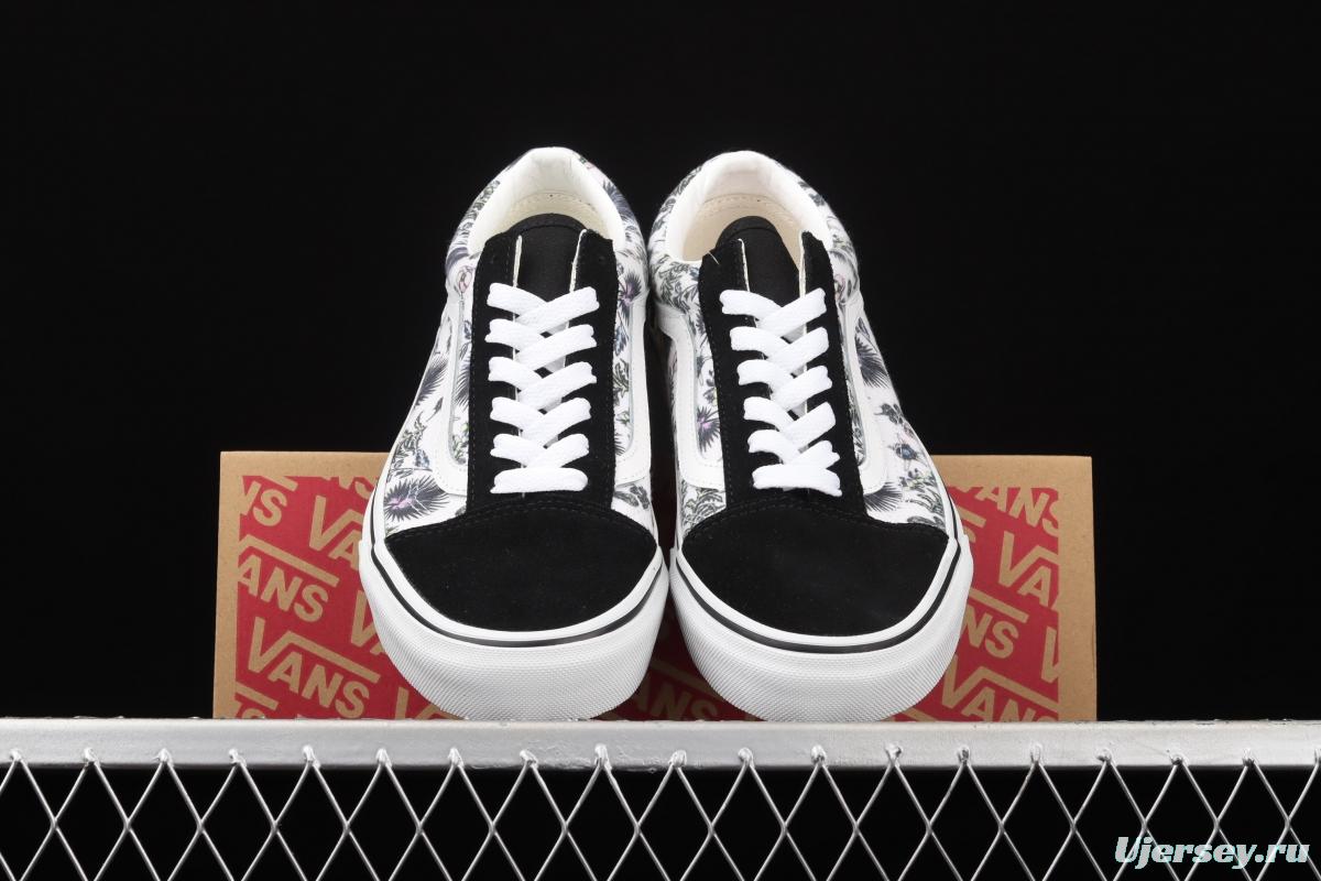 Vans Old Skool black painted casual low-top skateboard shoes VN0A3WKT4QG