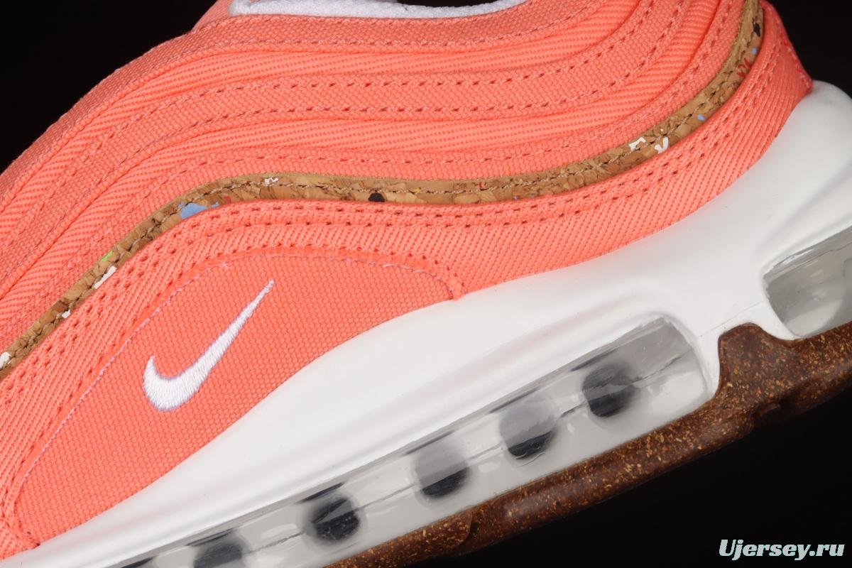 NIKE Air Max 97 SE bullet orange powder embroidered air cushion running shoes DC4012-800