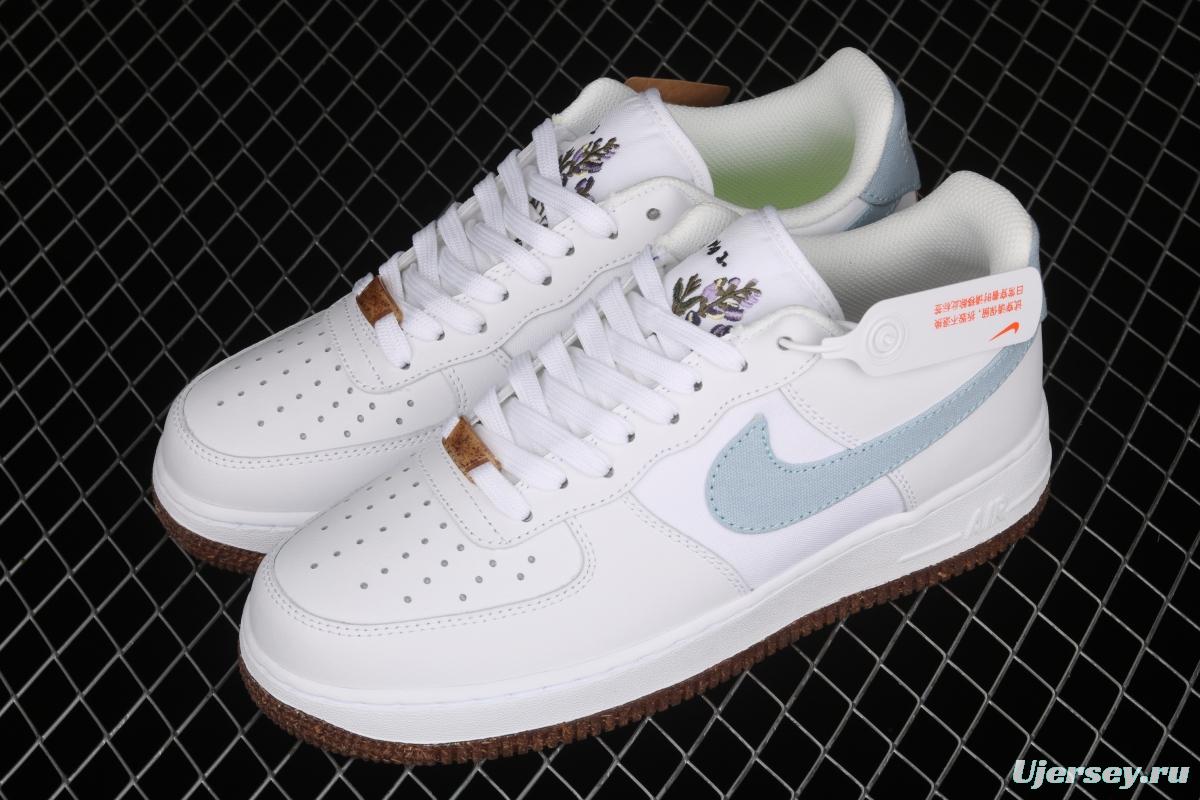 NIKE Air Force 1x07 canvas spliced low-top casual board shoes CZ0338-100