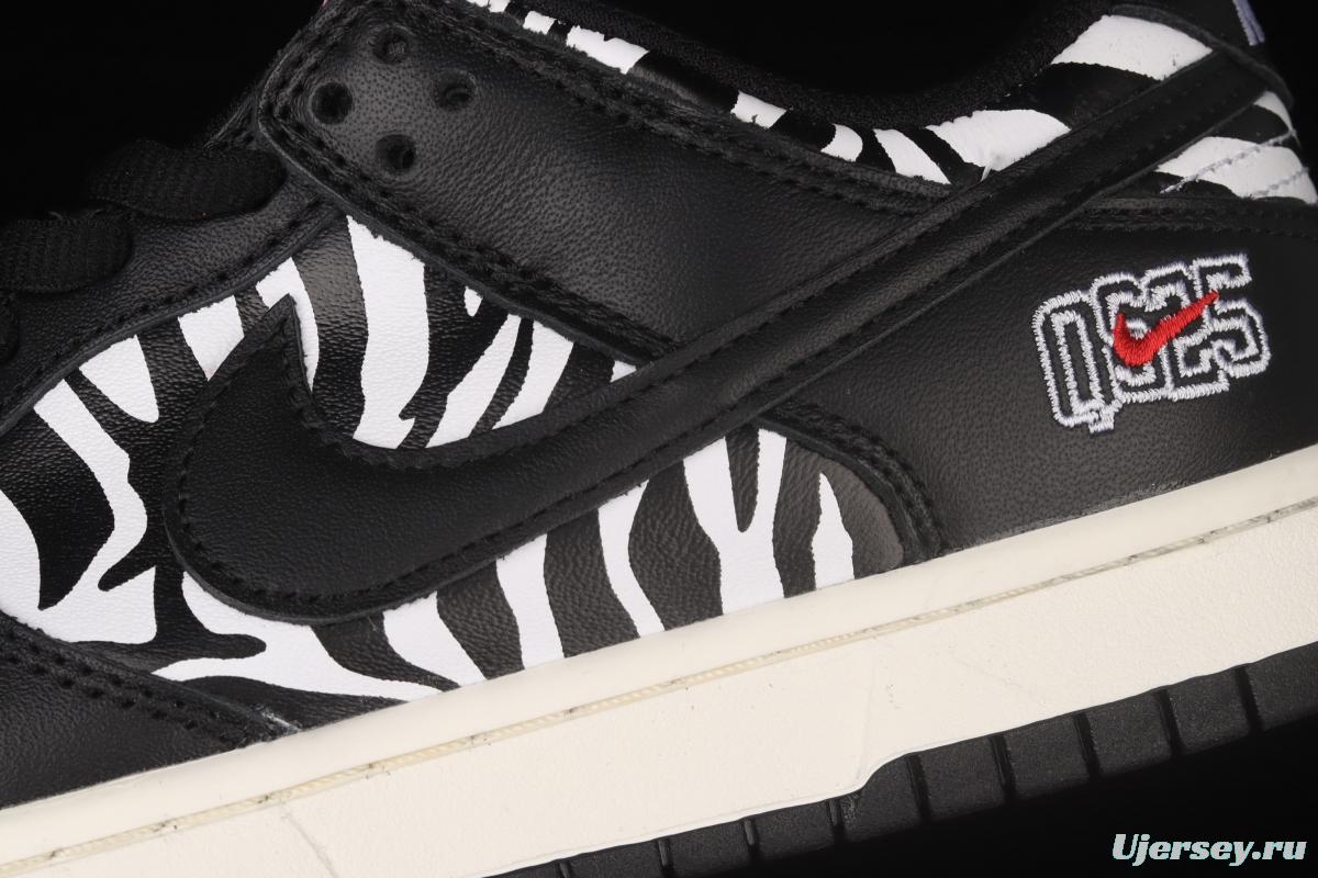 Quartersnacks x NIKE SB DUNK Zebra black and white zebra stripes joint style low-side sports and leisure board shoes DM3510-001